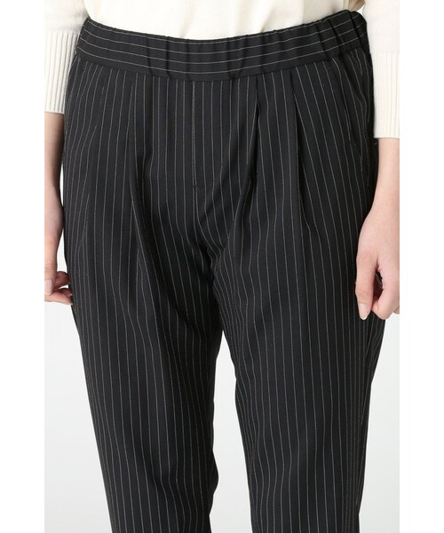 JOURNAL STANDARD（ジャーナルスタンダード）の「T/Rストライプウエストゴムパンツ（パンツ・レディース・ブラック/ネイビー・36/38/40）」の6枚目の写真