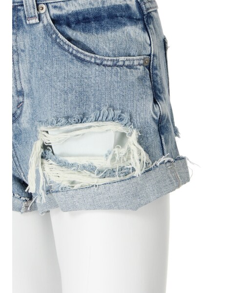 GYDA（ジェイダ）の「J/Wダメージショートパンツ（パンツ・レディース・オフホワイト/ブルー/アイスブルー・XS/S/M）」の11枚目の写真