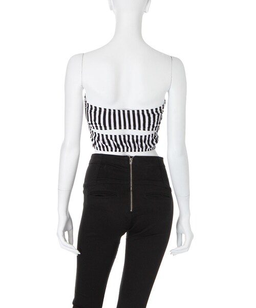 GYDA（ジェイダ）の「ストライプBACKOPENビスチェ（トップス・レディース・グレー/ブラック・F）」の5枚目の写真