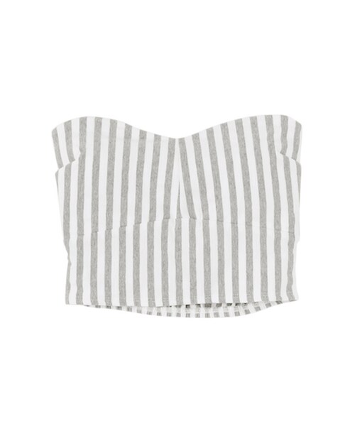 GYDA（ジェイダ）の「ストライプBACKOPENビスチェ（トップス・レディース・グレー/ブラック・F）」の2枚目の写真