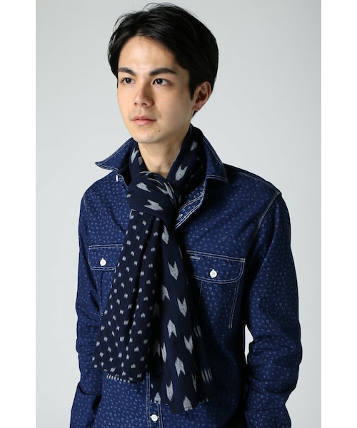 JOURNAL STANDARD（ジャーナルスタンダード）の「KASURI FABRIC / 備後絣: ストール（財布/小物・レディース・ネイビー/ネイビー A・フリー）」の9枚目の写真