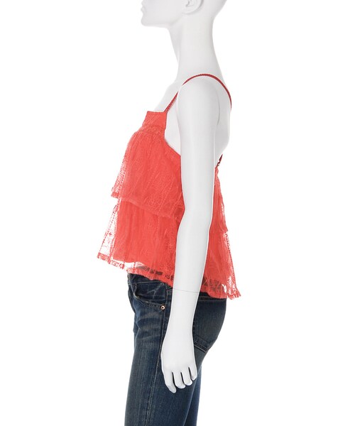 Ungrid（アングリッド）の「チュールレイヤードキャミ（トップス・レディース・オフホワイト/ブラック/レッド・F）」の5枚目の写真