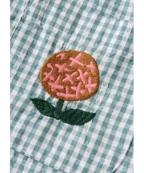 Ne-net（ネネット）の「ハナギンガム / シャツ（トップス・レディース・dark brown/green/blue・02）」の5枚目の写真