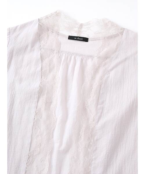 w closet（ダブルクローゼット）の「レース付きガウン（ジャケット/アウター・レディース・オフホワイト/グレー・FREE）」の6枚目の写真