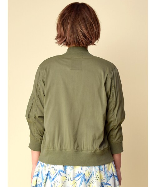 w closet（ダブルクローゼット）の「MA-1ブルゾン（ジャケット/アウター・レディース・カーキ/D.ネイビー・FREE）」の5枚目の写真