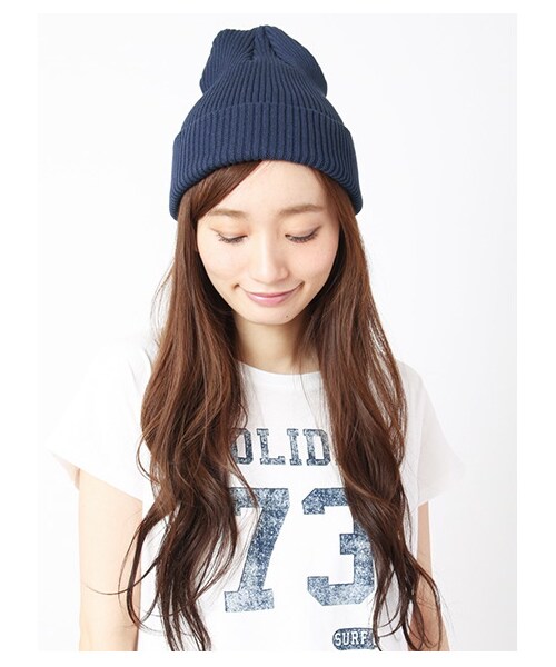 earth music&ecology(アースミュージックアンドエコロジー)の「ニットワッチ(帽子・レディース・オフホワイト/ライトグレー/ブラック/ネイビー・F)」の9枚目の写真