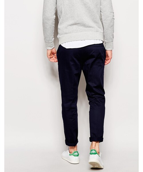 asos（エイソス）の「ASOS BRAND ASOS Skinny Fit Smart Pants In Cotton Sateen（その他パンツ・メンズ・navy・W34 L32-W86cm L81cm/W26 L30-W66cm L76cm/W26 L32-W66cm L81cm/W28 L30-W71cm L76cm/W28 L32-W71cm L81cm/W28 L34-W71cm L86cm/W29 L32-W74cm L81cm/W30 L30-W76cm L76cm/W30 L32-W76cm L81cm/W30 L34-W76cm L86cm/W31 L32-W79cm L81cm/W31 L34-W79cm L86cm/W32 L30-W81cm L76cm/W32 L32-W81cm L81cm/W32 L34-W81cm L86cm/W33 L30-W84cm L76cm/W33 L32-W84cm L81cm/W33 L34-W84cm L86cm/W34 L30-W86cm L76cm/W34 L34-W86cm L86cm/W36 L30-W91cm L76cm/W36 L32-W91cm L81cm/W38 L32-W96cm L81cm）」の4枚目の写真