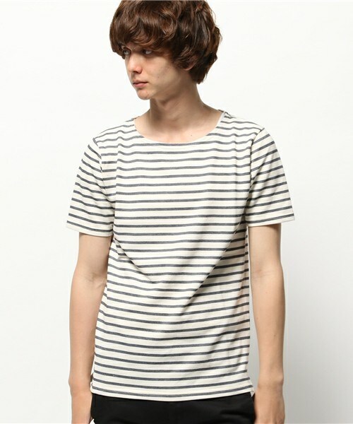 FREDY&GLOSTER（フレディアンドグロスター）の「ボートネックS/S（Tシャツ/カットソー・メンズ・ホワイト×グレー/ホワイト×ブルー/ホワイト×ネイビー・MEDIUM/LARGE）」の3枚目の写真