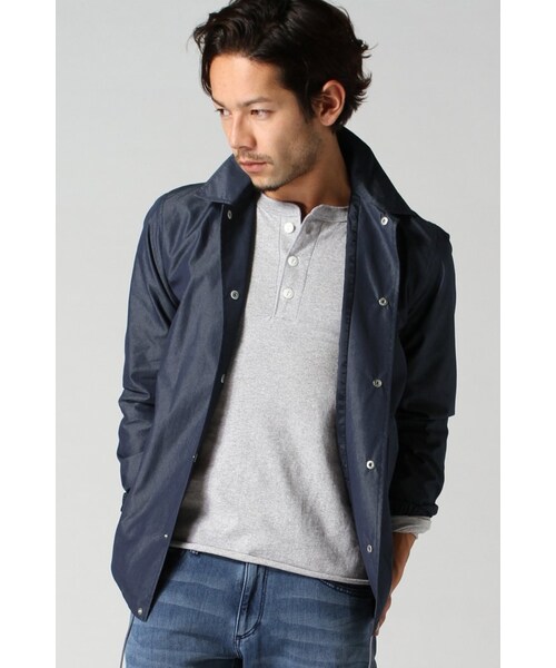 JOURNAL STANDARD（ジャーナルスタンダード）の「コットンコーティングコーチジャケット（ジャケット/アウター・メンズ・グレーA/ナチュラル/ネイビー・M/L）」の3枚目の写真