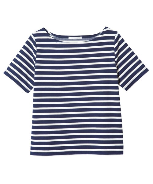 PEACH JOHN（ピーチジョン）の「ＰＪ／ボーダーボートネック半袖Ｔ（トップス・レディース・ネイビー/オフホワイト/ヘザーグレー・S/M/M/L）」の3枚目の写真