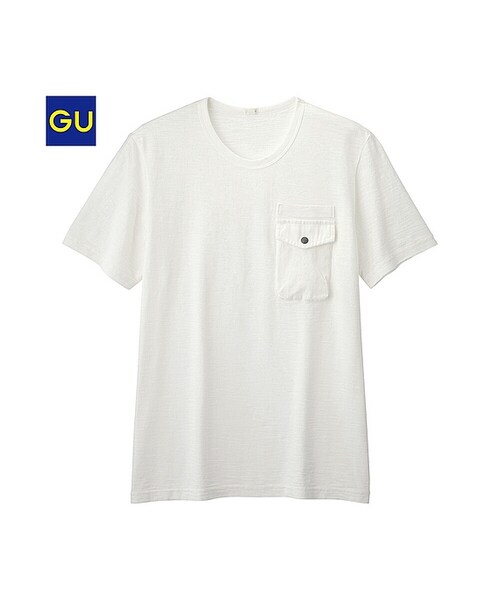 GU（ジーユー）の「（GU）ポケットＴ（ミリタリー・半袖）（MEN ⁄ カットソー・メンズ・DARK GREEN/BLACK/NAVY/OFF WHITE・XL/S/L/M）」の2枚目の写真