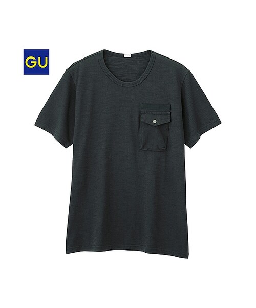 GU（ジーユー）の「（GU）ポケットＴ（ミリタリー・半袖）（MEN ⁄ カットソー・メンズ・DARK GREEN/BLACK/NAVY/OFF WHITE・XL/S/L/M）」の3枚目の写真