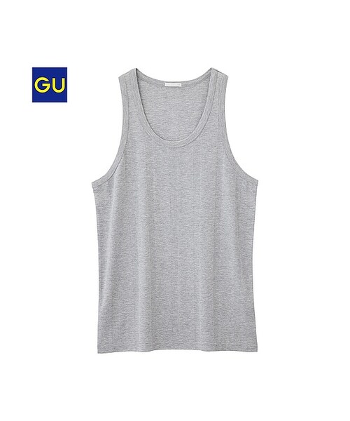 GU（ジーユー）の「（GU）タンクトップ（ハリヌキフライス）（MEN ⁄ カットソー・メンズ・NAVY/OFF WHITE/GRAY/BLACK・XL/M/L/S）」の4枚目の写真
