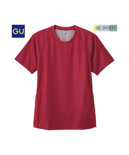 GU（ジーユー）の「（GU）スポーツＴ（ドット・半袖）（MEN ⁄ カットソー・メンズ・WHITE/NAVY/BLUE/RED・M/S/XL/L）」の4枚目の写真