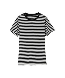 UNIQLO | WOMEN スーピマコットンボーダークルーネックT（半袖）(トップス)