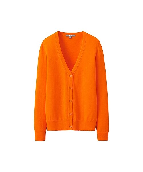 UNIQLO(ユニクロ)の「WOMEN UVカットVネックカーディガン(長袖)(セーター・カーディガン・レディース・RED/ORANGE/PINK・S/XXL/M/L/XL/3XL)」の3枚目の写真