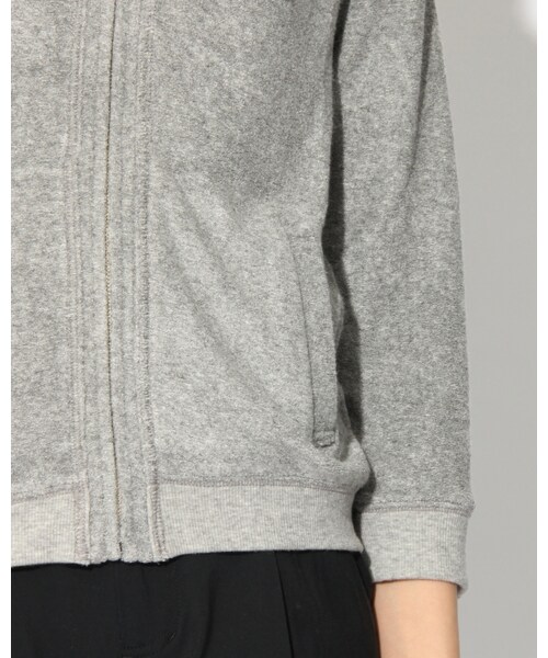 VICKY（ビッキー）の「ヴィスコースパイル7分パーカー（トップス・レディース・ホワイト/ブラック/ライトグレー・M）」の7枚目の写真