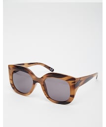 asos | ASOS COLLECTION ASOS Oversized Sunglasses In Wood Effect(サングラス)