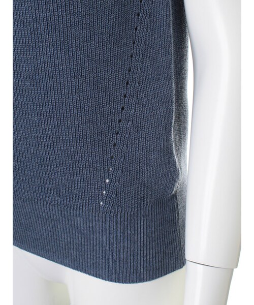 31 Sons de mode（トランテアン　ソン　ドゥ　モード）の「１２Ｇ片畦リブボートネックノースリプルオーバー（トップス・レディース・オフホワイト/ライトグレー/インディゴブルー・36）」の9枚目の写真