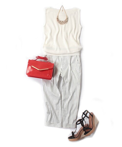 31 Sons de mode（トランテアン　ソン　ドゥ　モード）の「１２Ｇ片畦リブボートネックノースリプルオーバー（トップス・レディース・オフホワイト/ライトグレー/インディゴブルー・36）」の5枚目の写真