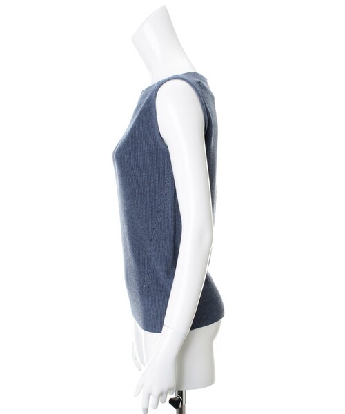 31 Sons de mode（トランテアン　ソン　ドゥ　モード）の「１２Ｇ片畦リブボートネックノースリプルオーバー（トップス・レディース・オフホワイト/ライトグレー/インディゴブルー・36）」の6枚目の写真