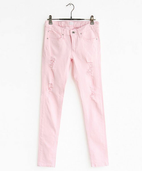 DHOLIC（ディーホリック）の「816ダメージスキニーパンツ（その他パンツ・レディース・ホワイトアイボリー/クリーム/ピンク/ブラック・S/M/L）」の4枚目の写真