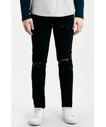TOPMAN | Topman Ripped Skinny Fit Jeans (Black)(デニムパンツ)