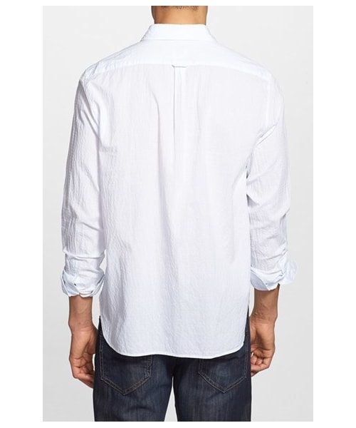 LACOSTE（ラコステ）の「Lacoste Regular Fit Stripe Seersucker Woven Shirt（シャツ/ブラウス・メンズ・Light Blue/ White/Philippines Blue/ White/Lychee Pink/ White・45/40/38/42/44）」の2枚目の写真