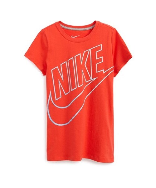 NIKE（ナイキ）の「Nike 'Cat HBR Read' Graphic Tee (Big Girls)（Tシャツ/カットソー・キッズ・647 Daring Red/Lakeside/White/627 Pinksicle/Anthracite/63 Dk Grey Heather/Pink/White・X-Large/Small/Medium/Large/X-Small）」の3枚目の写真