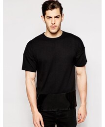 asos | ASOS BRAND ASOS Knitted Tshirt with Nylon Panel(Tシャツ/カットソー)