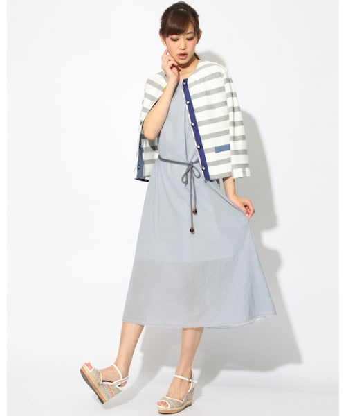 VICKY（ビッキー）の「ドライダンガリーマキシワンピース（ワンピース/ドレス・レディース・ブルー/グリーン・M）」の9枚目の写真