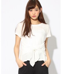 VICKY | コットンリヨセルサッカー前結び半袖プルオーバー(トップス)