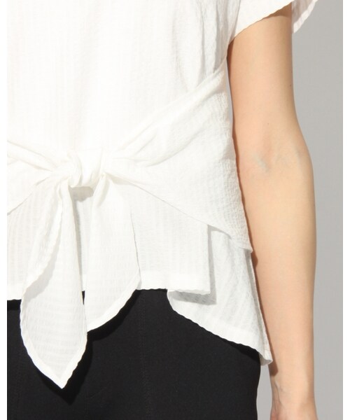 VICKY(ビッキー)の「コットンリヨセルサッカー前結び半袖プルオーバー(トップス・レディース・ホワイト/ブラック/ピンク・M)」の7枚目の写真