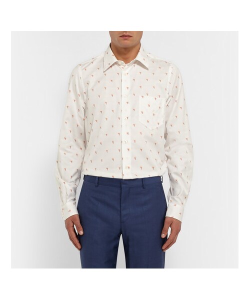 Paul Smith London（ポールスミスロンドン）の「Slim-Fit Embroidered Cotton Shirt（その他・メンズ・White・UK/US 15/UK/US 15.5/UK/US 16/UK/US 16.5/UK/US 17/UK/US 17.5）」の2枚目の写真
