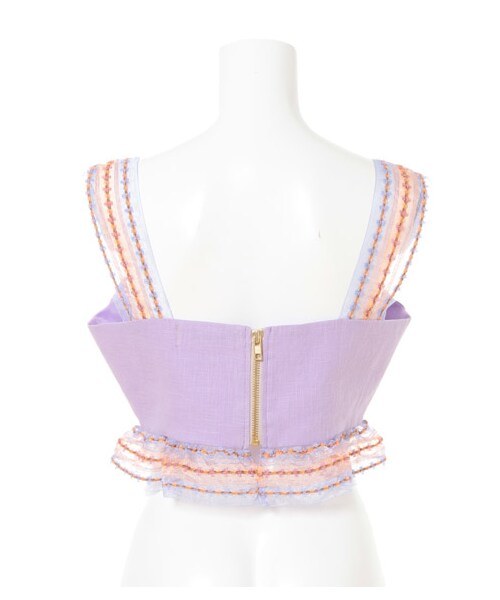lilLilly(リルリリー)の「フラワーテープビスチェ(トップス・レディース・WHITE/YELLOW/PINK/PURPLE・S/M)」の6枚目の写真