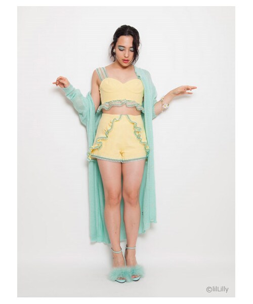 lilLilly(リルリリー)の「フラワーテープビスチェ(トップス・レディース・WHITE/YELLOW/PINK/PURPLE・S/M)」の3枚目の写真