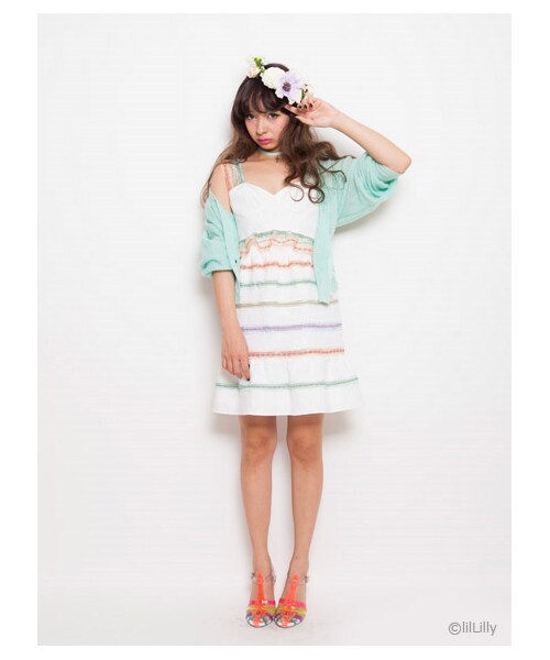 lilLilly(リルリリー)の「フラワーテープビスチェ(トップス・レディース・WHITE/YELLOW/PINK/PURPLE・S/M)」の5枚目の写真