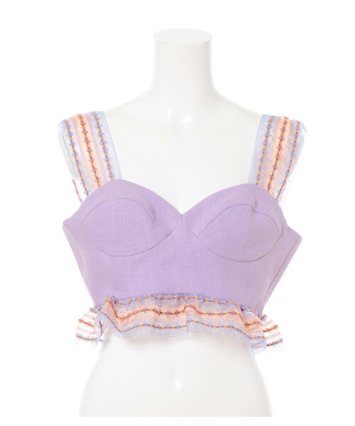 lilLilly(リルリリー)の「フラワーテープビスチェ(トップス・レディース・WHITE/YELLOW/PINK/PURPLE・S/M)」の2枚目の写真