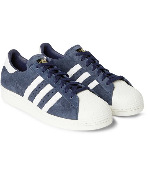 adidas(アディダス)の「adidas Originals Superstar 80s DLX Suede Sneakers(スニーカー・メンズ・Blue・UK 6.5/UK 7.5/UK 12.5/UK 13.5/UK 9/UK 9.5/UK 10/UK 10.5/UK 11/UK 11.5/UK 8/UK 8.5)」の2枚目の写真