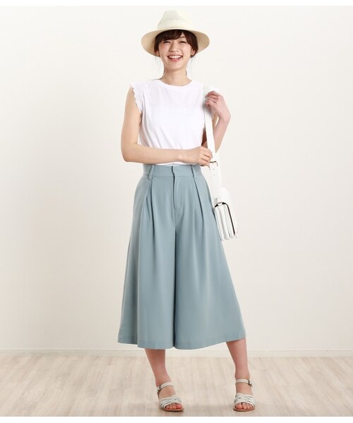 ROPE' PICNIC（ロペピクニック）の「ジョーゼットワイドパンツ（パンツ・レディース・ベージュ/ネイビー/サックス・36/38/40）」の12枚目の写真