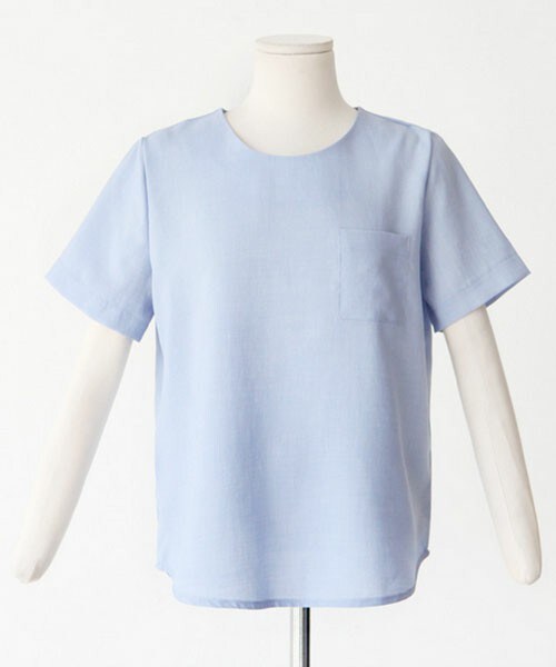 DHOLIC（ディーホリック）の「ラウンドネックバストポケットブラウス（シャツ/ブラウス・レディース・ホワイト/ピンク/スカイブルー/ミント/ブルー・FREE）」の3枚目の写真