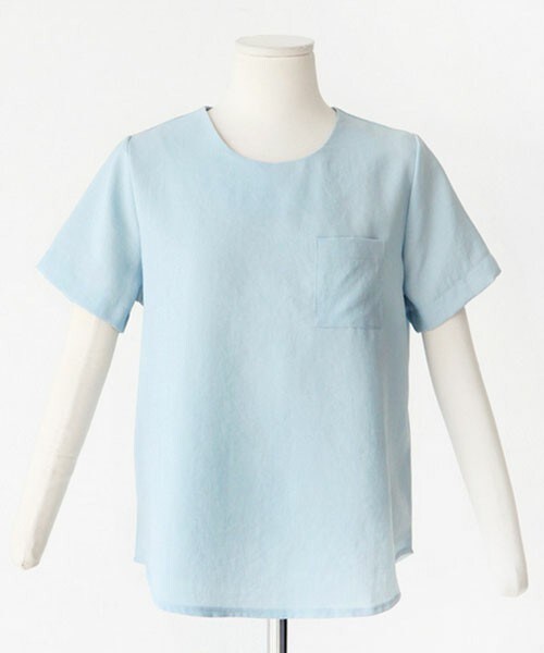 DHOLIC（ディーホリック）の「ラウンドネックバストポケットブラウス（シャツ/ブラウス・レディース・ホワイト/ピンク/スカイブルー/ミント/ブルー・FREE）」の2枚目の写真