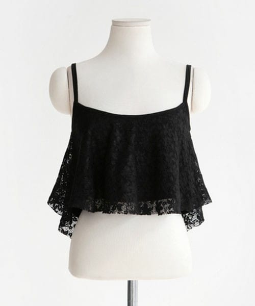 DHOLIC（ディーホリック）の「レースフレアビスチェ（キャミソール・レディース・ホワイト/ブラック・FREE）」の2枚目の写真