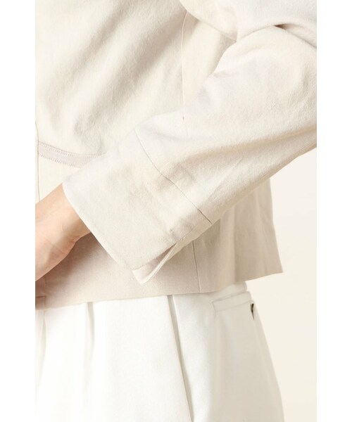 La TOTALITE(ラトータリテ)の「リネンストレッチC-ZIP ジャケット。(ジャケット/アウター・レディース・ホワイト/ベージュ/ネイビー・36/38)」の9枚目の写真