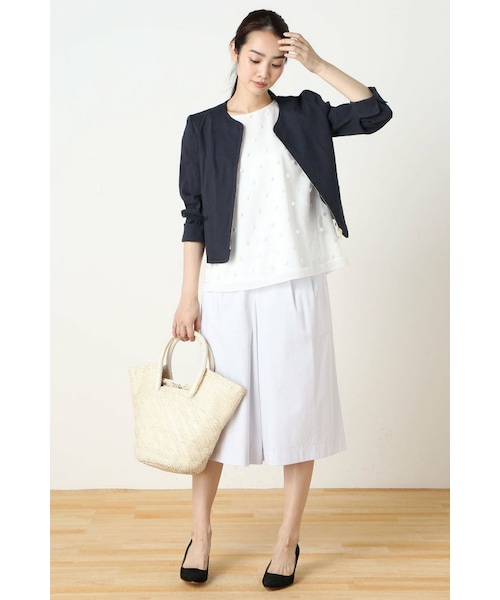 La TOTALITE(ラトータリテ)の「リネンストレッチC-ZIP ジャケット。(ジャケット/アウター・レディース・ホワイト/ベージュ/ネイビー・36/38)」の16枚目の写真