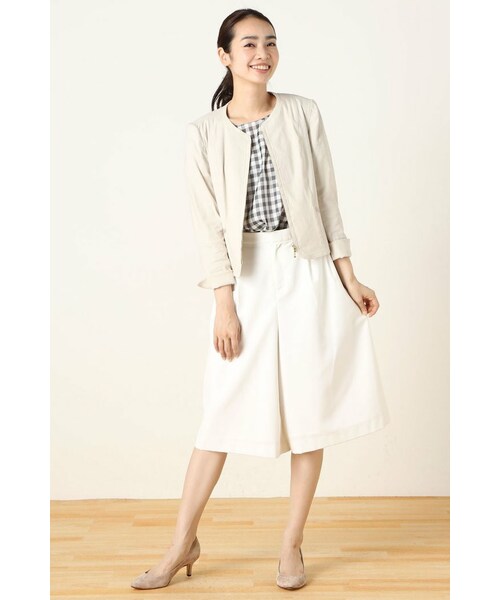 La TOTALITE(ラトータリテ)の「リネンストレッチC-ZIP ジャケット。(ジャケット/アウター・レディース・ホワイト/ベージュ/ネイビー・36/38)」の15枚目の写真