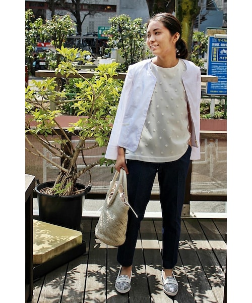 La TOTALITE(ラトータリテ)の「リネンストレッチC-ZIP ジャケット。(ジャケット/アウター・レディース・ホワイト/ベージュ/ネイビー・36/38)」の21枚目の写真