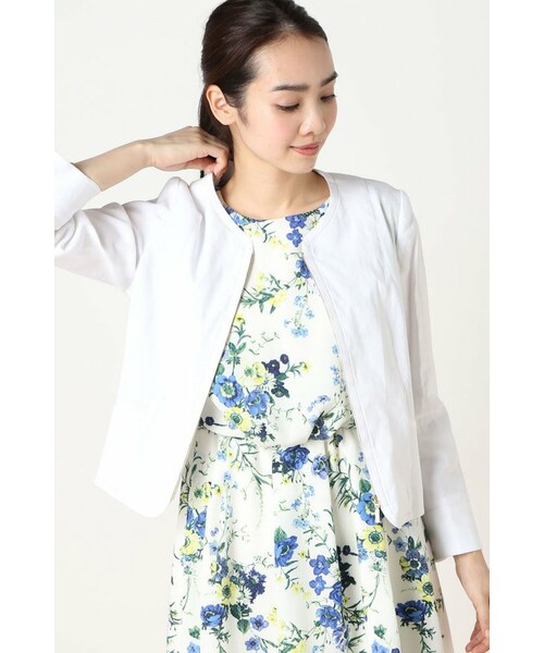 La TOTALITE(ラトータリテ)の「リネンストレッチC-ZIP ジャケット。(ジャケット/アウター・レディース・ホワイト/ベージュ/ネイビー・36/38)」の18枚目の写真