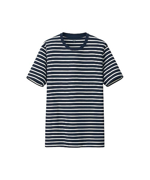 UNIQLO(ユニクロ)の「MEN スーピマコットンボーダーT(半袖)A(Tシャツ/カットソー・メンズ・WHITE/NAVY/BLUE/ORANGE・S/XL/3XL/M/L/4XL/XXL)」の2枚目の写真