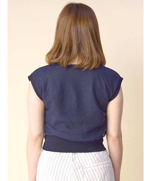 w closet(ダブルクローゼット)の「メッシュ重ねプルオーバー(トップス・レディース・オフホワイト/ボルドー/ネイビー・FREE)」の6枚目の写真